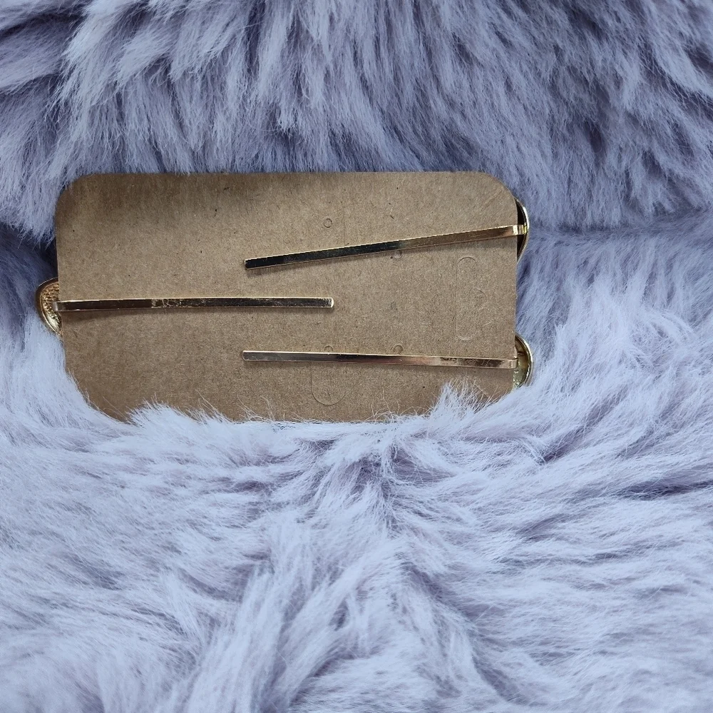 Scrunchie Gold Seashell Bobby Pins Hair Clips Pack of 3 NWOT